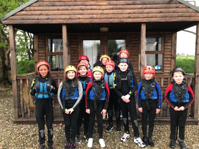 Group one after a session out canoeing on River Roe.